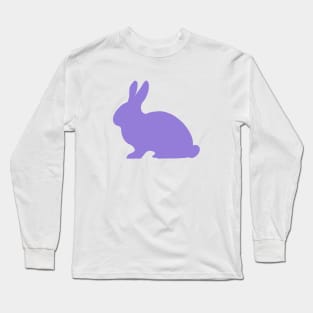 Bunny Rabbit Pattern in Purple Long Sleeve T-Shirt